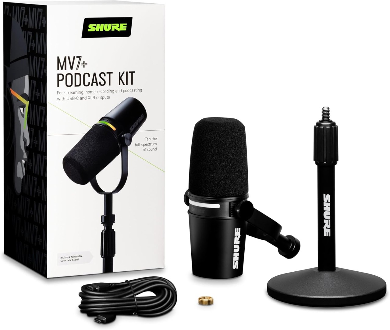 Shure MV7+ Microphone - Podcast Kit